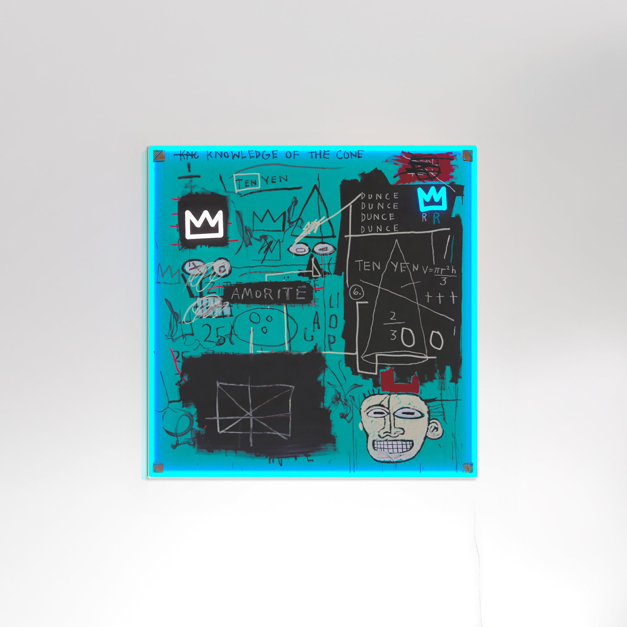 Equals Pi YP x Jean Michel Basquiat, neon LED sign